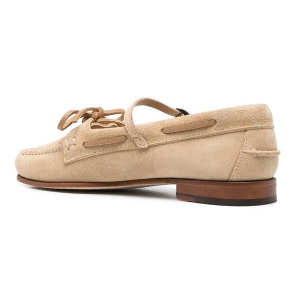 HEREU Lorea Moc Toe Lorea Mary Jane Loafers Size 10.5 41 Beige Suede NEW $470 - Picture 4 of 12